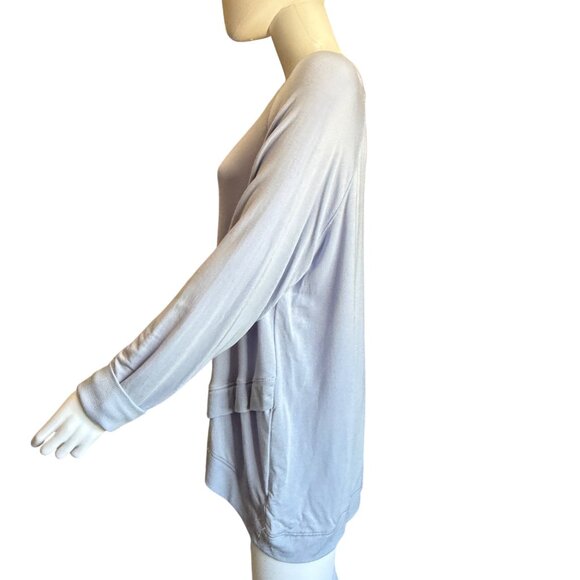 Workshop - Light Blue Modal Blend Asymmetrical Hem Top Long Sleeve Womens Sz 1X - Picture 3 of 8